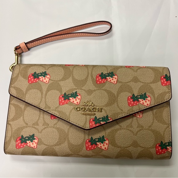 Coach Bags Coach Travel Envelope Wallet In Signature Canvas With